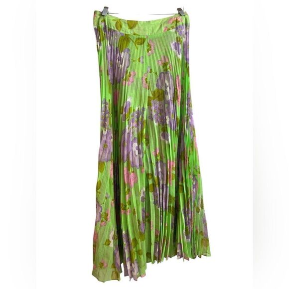 Vintage 1970s floral accordion pleated wide leg pants size 13 - Picture 4 of 10